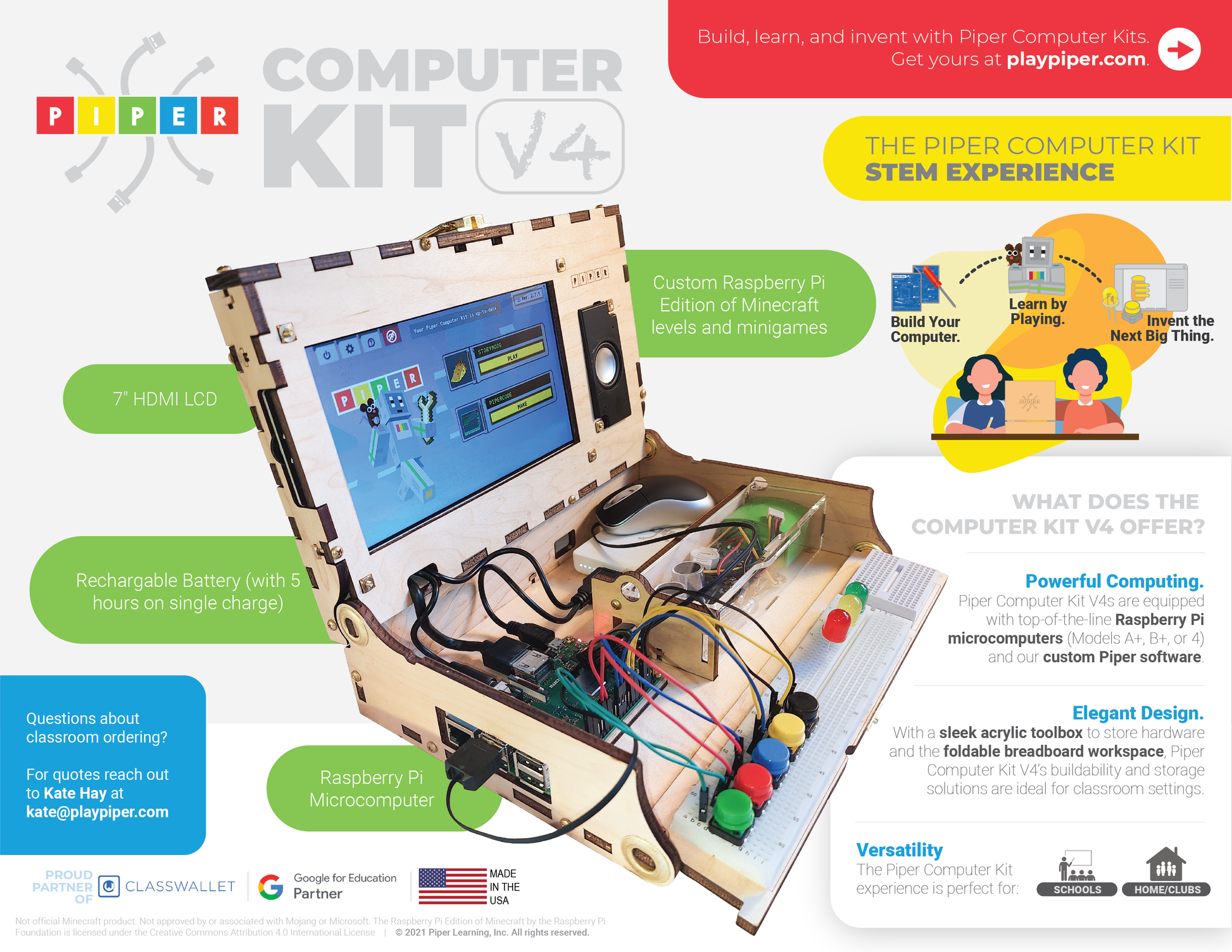 Piper Computer Kit V4B with Sensor Explorer